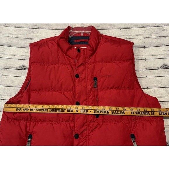 ORVIS Mens Duck Down Puffer Vest Sz L Red Button Front Zipper Pockets GUC - Picture 11 of 16